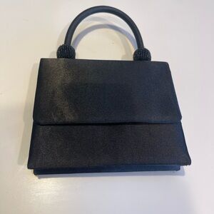 Black satin purse small